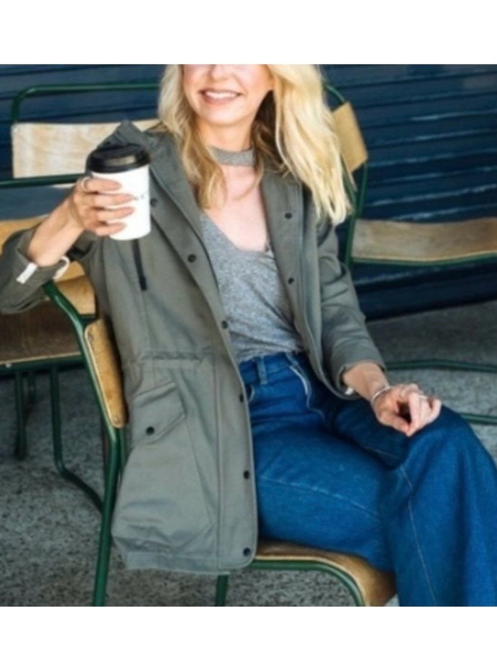 BETABRAND Morning Mess Women’s Utility Jacket Twill Hood Zip Snap M
